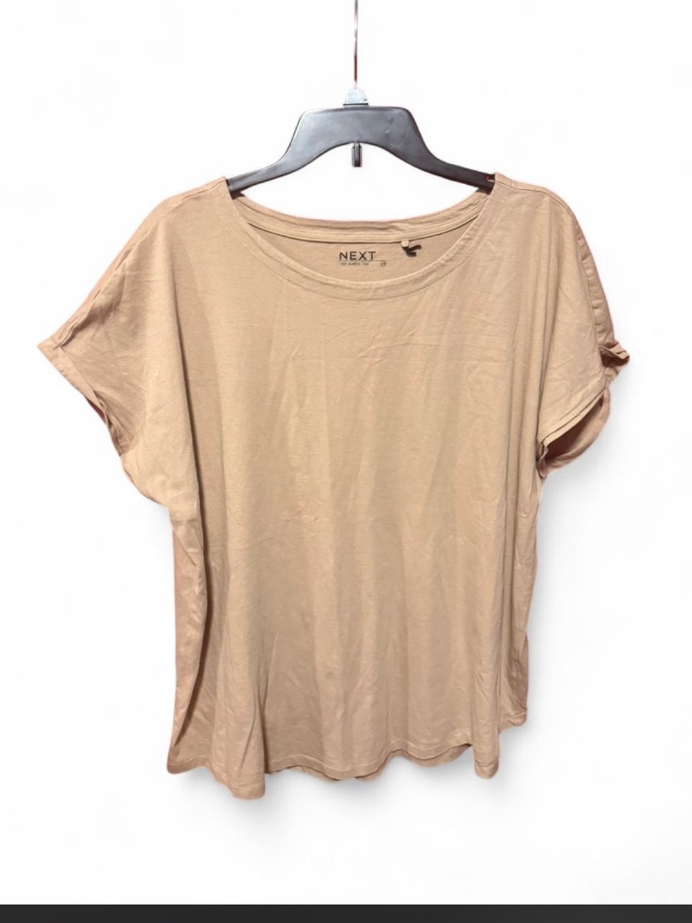 next Women's Short Sleeve Crewneck Top — Tan Beige